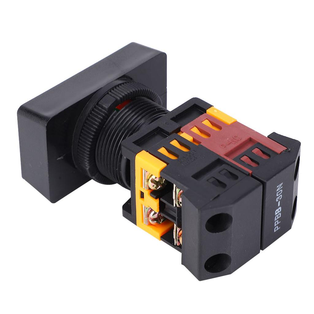 Comutator cu buton dublu PPBB30N cu lumină LED, buton momentan pornit/oprit(380VAC )