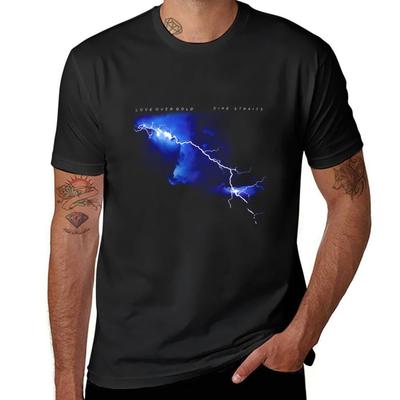 Dire Straits Love over GoldKlasyczny T-shirt koreańska moda bawełniany męskie koszulki letnie ubrania męskie koszulki z nadrukiem śmieszne