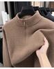 Herren Winter Chenille Pullover - Verdickter Halbhoher Kragen Reißverschluss - Warme Samtgefütterte Basisschicht