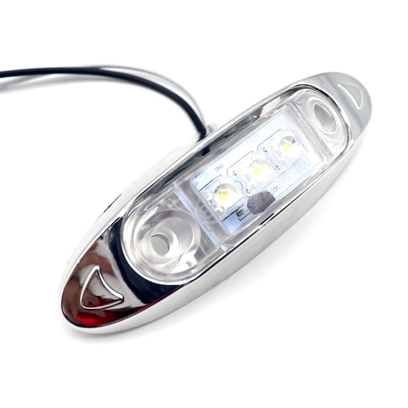 2pcs 3LED 12V/24V Car Trailer Truck Clear Side Marker Lamp Indicator Lorry Turn Signal Light Red/Amber/White Waterproof Light