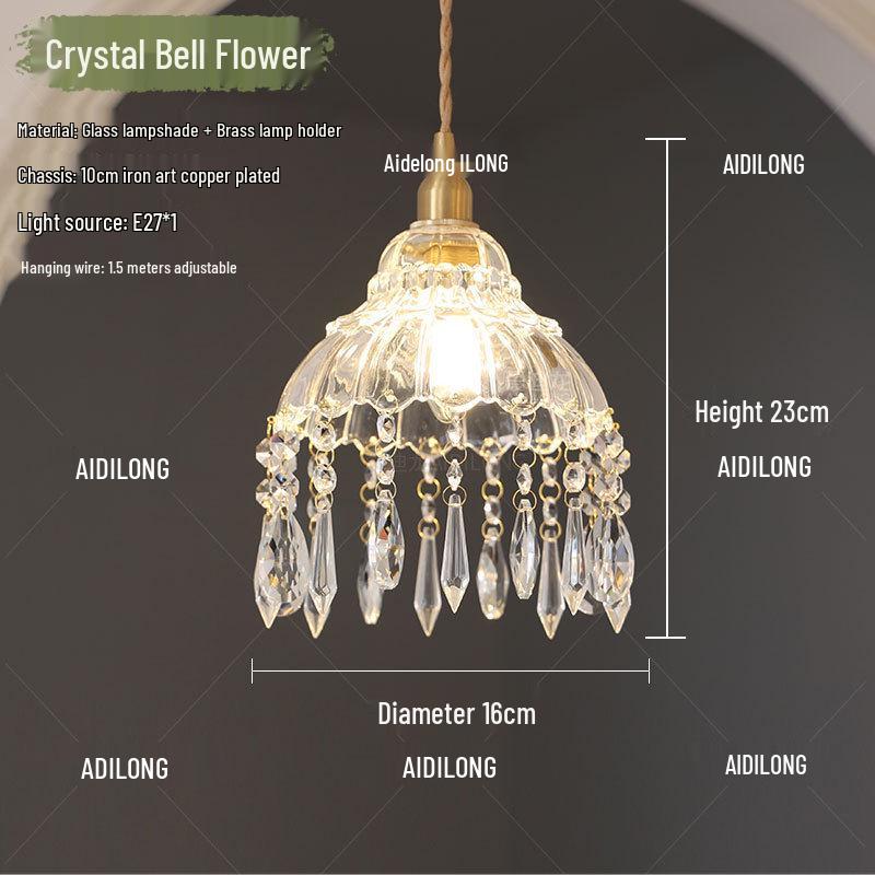 American Retro Crystal Chandelier for Hallway, Bedside, Balcony, and Cloakroom.