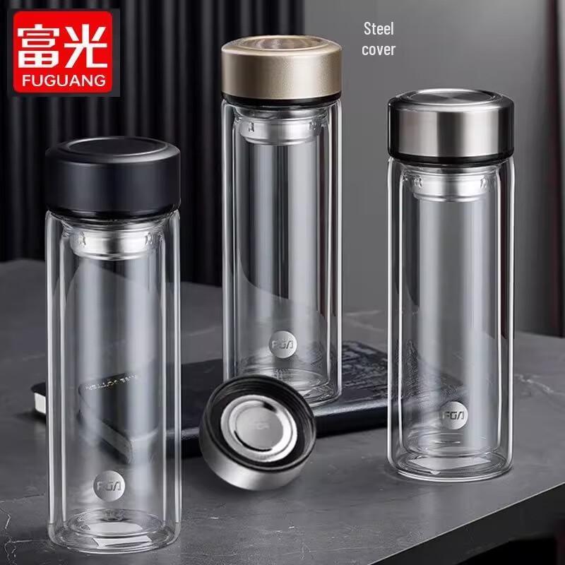 Fuguang Junyue Tea Separation Double-Layer Glass Cup 320ml