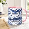 Independence Day Cup USA 250th Anniversary Blue Mug, Patriotic Ceramic Coffee with Heritage Eagle Flag Design, Gift for Veterans Men Women Durable