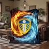 Leeds United Football Print Flannel Blanket Soft Warm Sofa Bed Throw Blanket For Home Office Bedroom