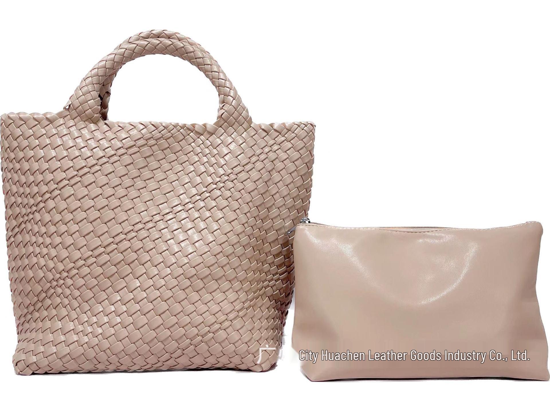 

Women s Large Fashionable Woven Tote Bag - Versatile Double-Wrist Mother-Child Shopper