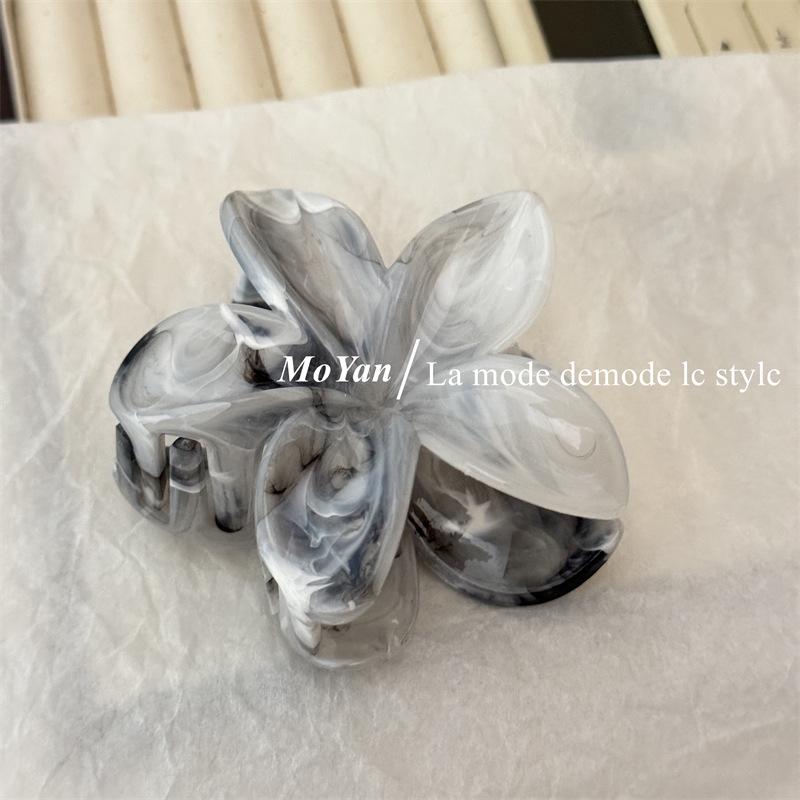 2024 High-End Elegant Frangipani Gradient Hair Claw: Colorful Shark Clip for Women