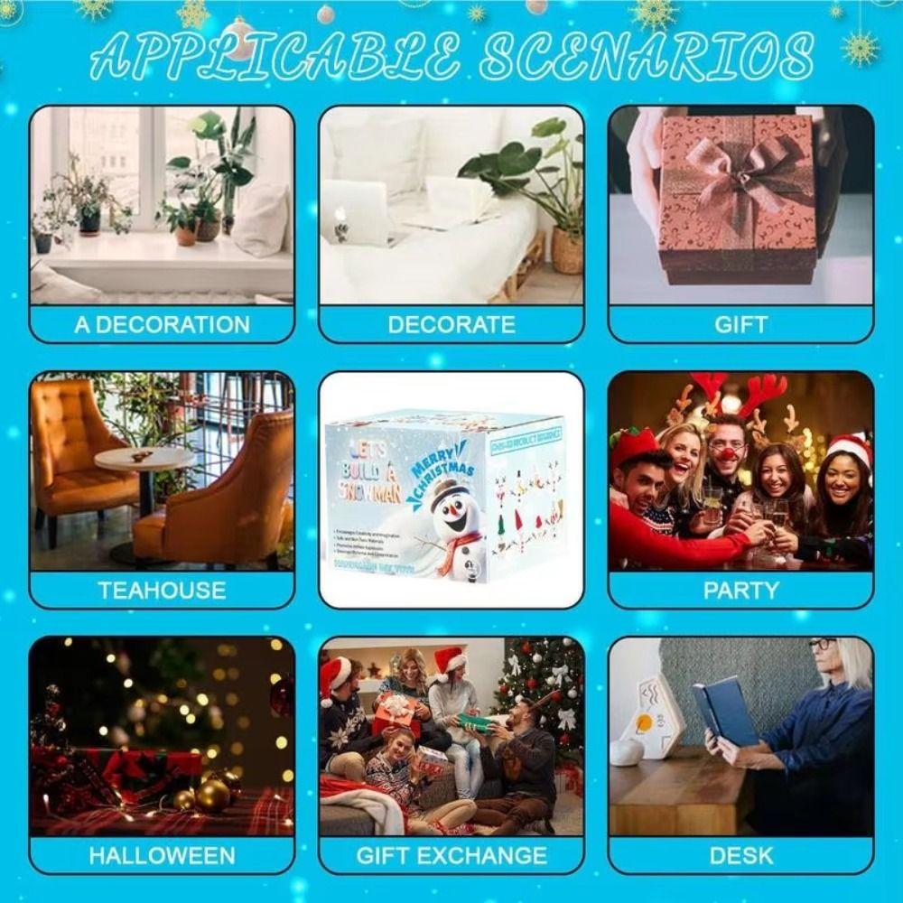 With Carrot Noses Clay DIY Snowman Kit Hands-on Ability Mini Snowman Craft Kit  Christmas