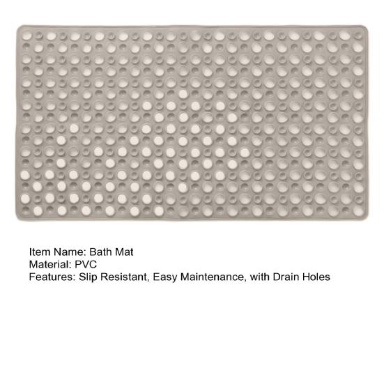 Bath Tub Mat Suction Cup Bath Shower Mat Non-Slip Bathtub Rug with Drain Holes Machine Washable Mat for Bathroom Floor Tub