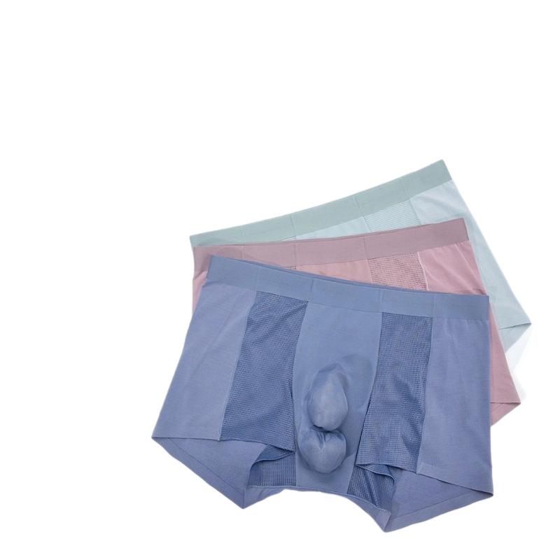 Diffornet Men's Breathable Seamless Boxer Briefs with Double-Compartment Design