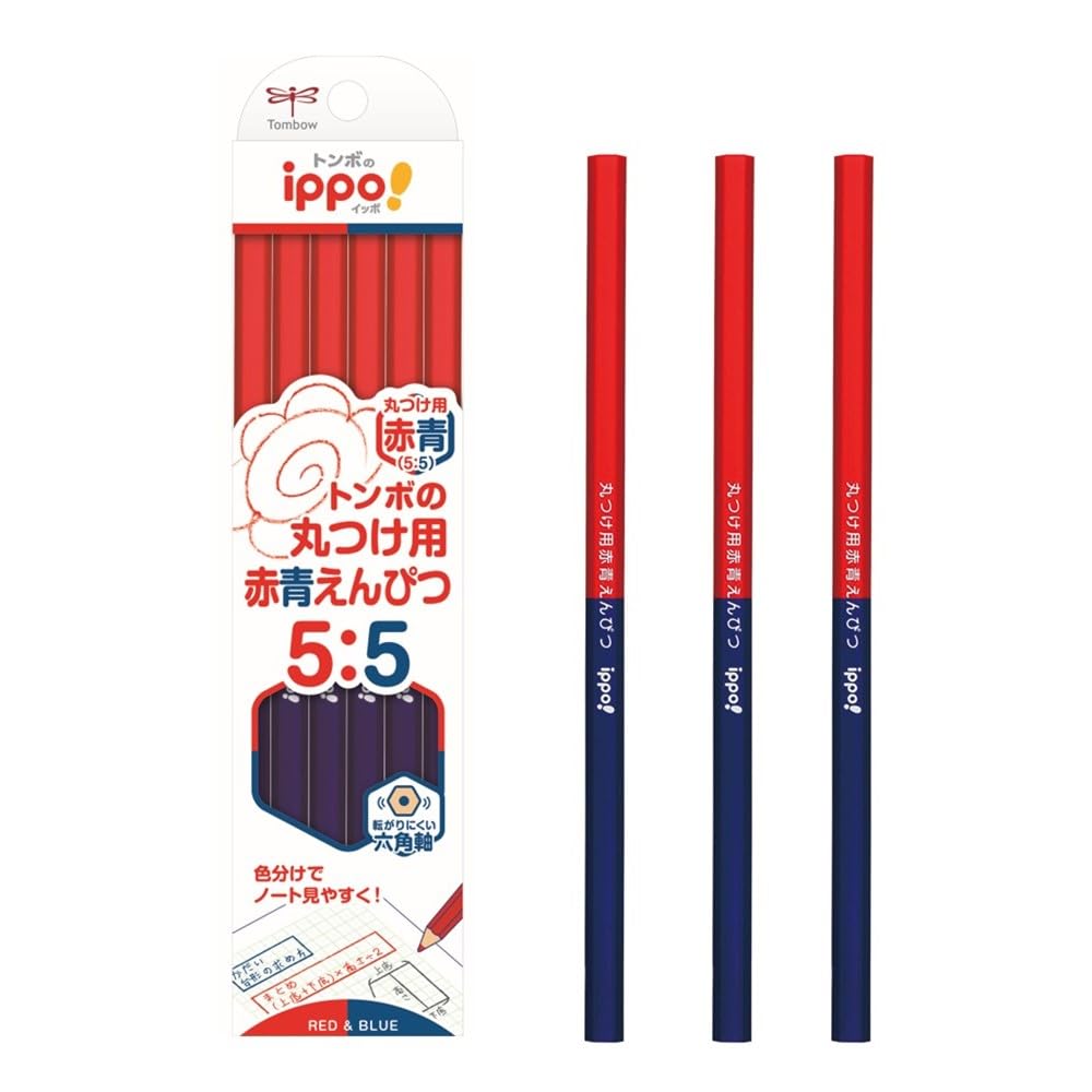 

Tombow Pencil Red and Blue Pencils 12 for 1 (55 ratio), pencils, Hexagonal, marking, ippo!, dozen, CV-KIVP