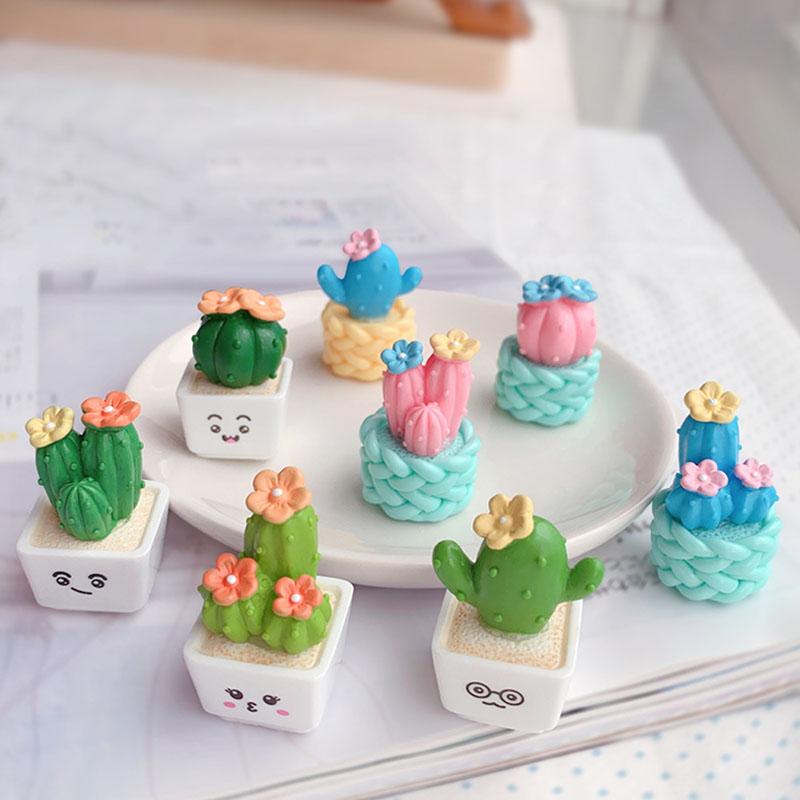 1 Set of 4, Simulated Cactus Succulent Mini Decorative Ornaments Desktop Decoration Crafts Mini Potted Car Small Ornaments