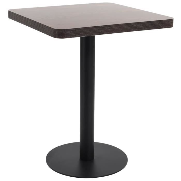 VidaXL Table de bistro Marron foncé 60x60 cm MDF