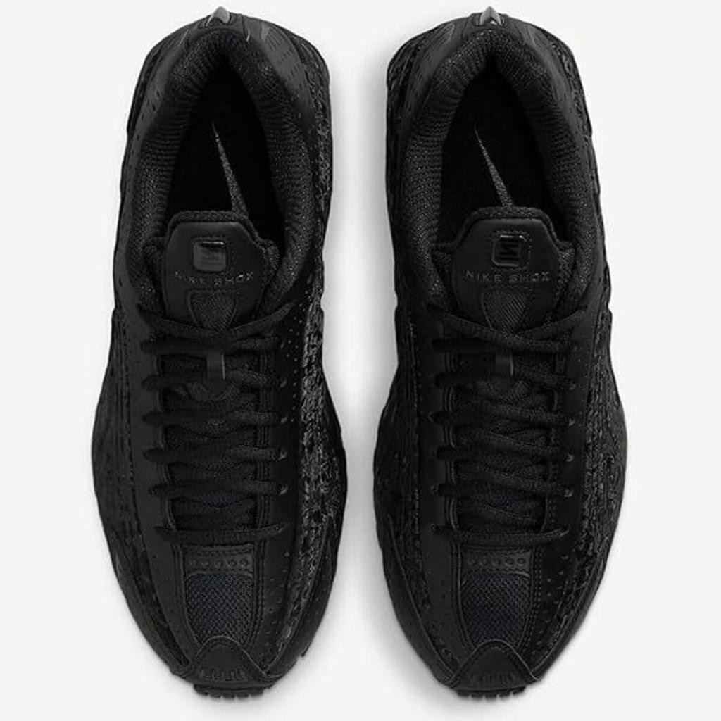Nike Shox R4 Women's Retro Techno Sneakers Laser-Cut Black/Dark Smoke Gray 22.0cm