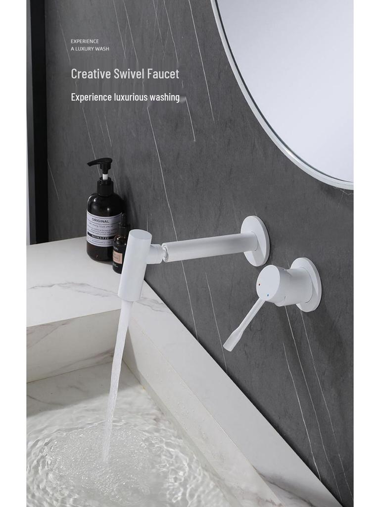 Tenban Rotatable Wall-Mounted Copper Gunmetal Faucet for Hot & Cold Washbasin.