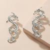 Exaggerated Dragon Shaped Drop Earrings Gold Tone Statement Earrings for Women Bold Fashion Jewelry