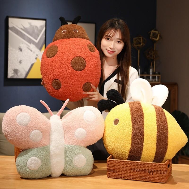 Mignonne Abeille Papillon Coccinelle Peluche Poupée Oreiller Coussin Pour Cadeau Enfants Et Décoration Chambre