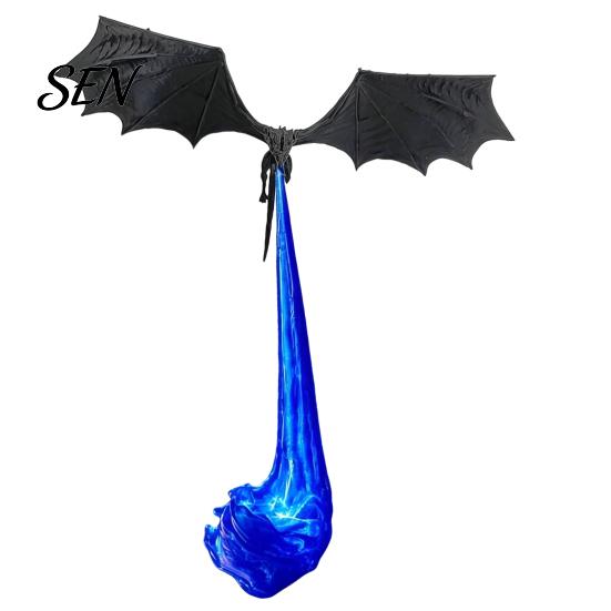 Dragon Sculpture Bookshelf Nook Light, 3D Printed Fire-Breathing Fantasy Flying Dragon, Shelf Accent Lamp Art Collectibles with LED Flame Gothic