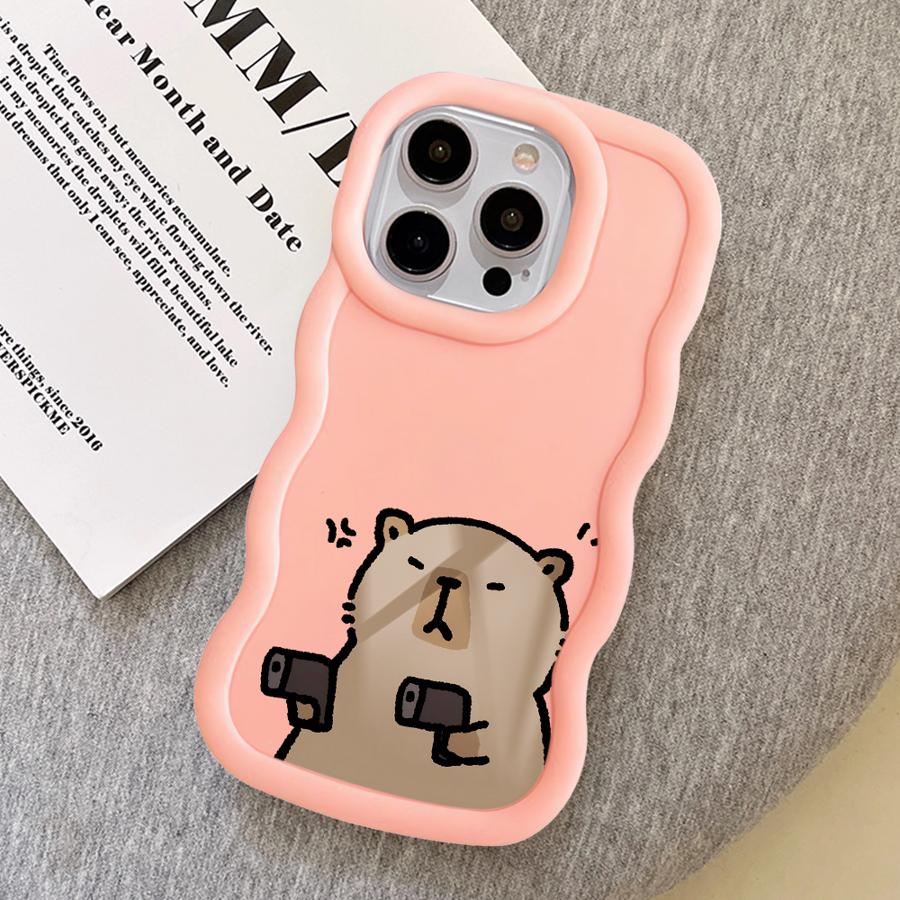 Soft Phone Cover Case for iPhone XR 14 8 12 17 Air 15 Plus 11 13 16 Pro Max Cartoon Cute Capybara