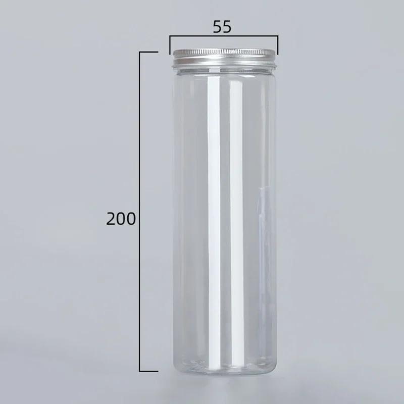 Puszki aluminiowe z zamknięciem spożywczym, puste butelki plastikowe dla zwierząt domowych, zagęszczone, przezroczyste, szerokie wlewy, pojemniki na przekąski i cukierki, butelki do przechowywania