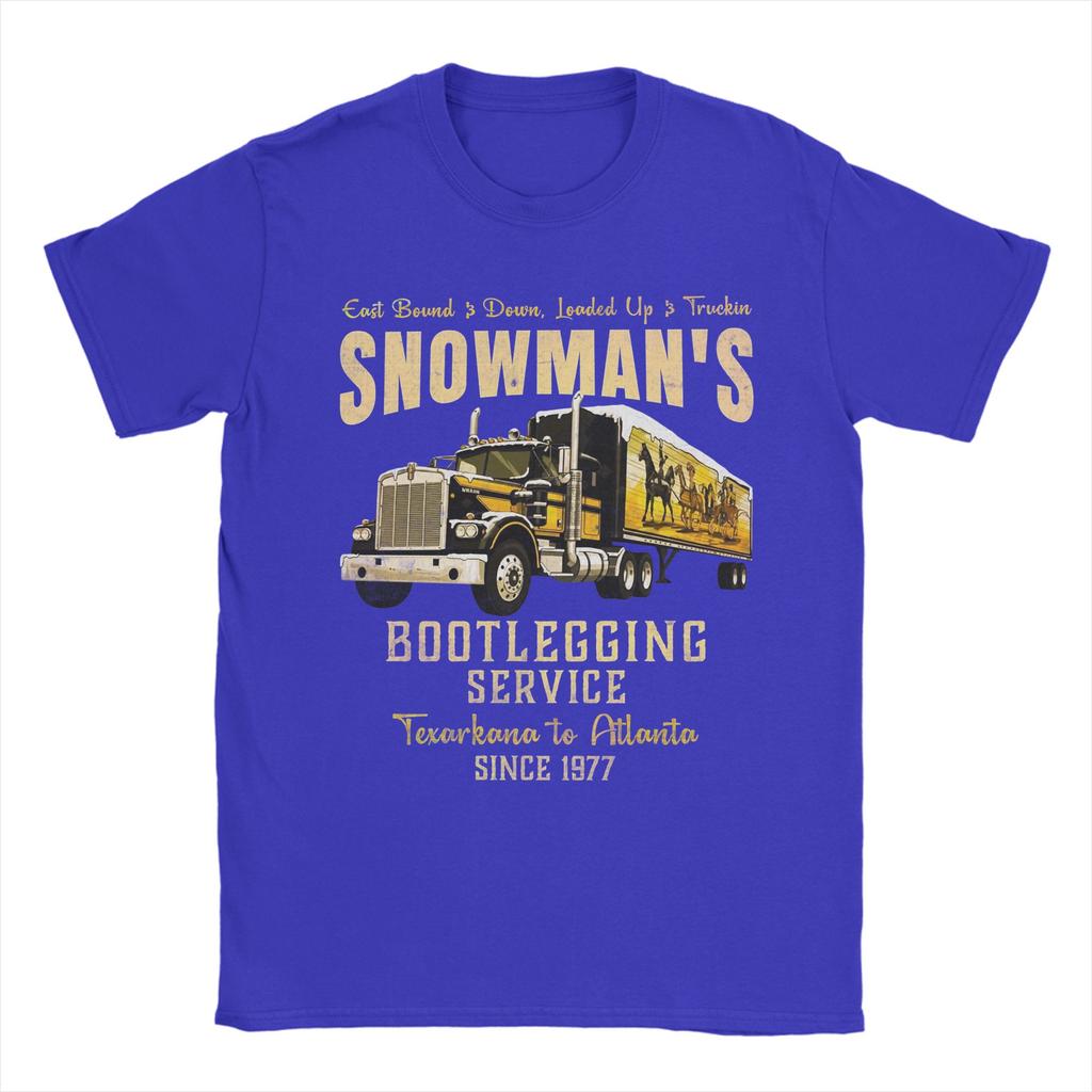 Mens TShirt Snowmans Bootlegging Service Smokey and the Bandit Casual Pure Cotton Tees T Shirt O Neck Clothes Summer