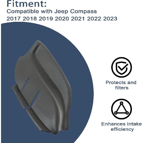 FZJDSD Right Cowl Side Panel Trim Compatible with Jeep Compass 2017-2023 Replace 7AA46RXFAA 5UT12RXFAB 53223828 Wiper Side Trim Engine Hood Hinge
