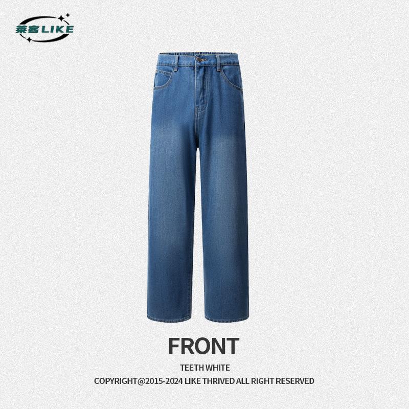 Four Seasons Men'S Wear | American Retro Cowboy Pants, Street Trendy Brand Straight Leg Pants, High Grade And Handsome Jeans