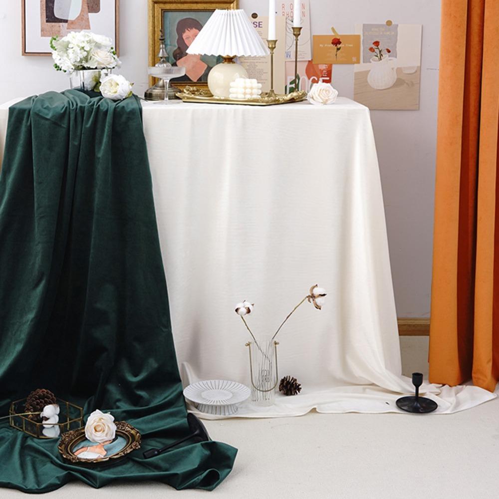 Green Table Linen Overlay Soft Texture Soft Velvet Fabric Runner Reception Decorations