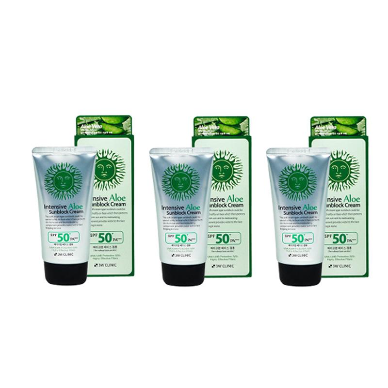 3w Clinic Crème solaire/écran solaire intensif au thé vert ou à l'aloès 70 ml (8 possibilités)