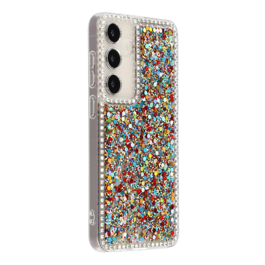 For Samsung Galaxy S24 Case Rhinestone Edge Glitter Epoxy TPU Phone Cover