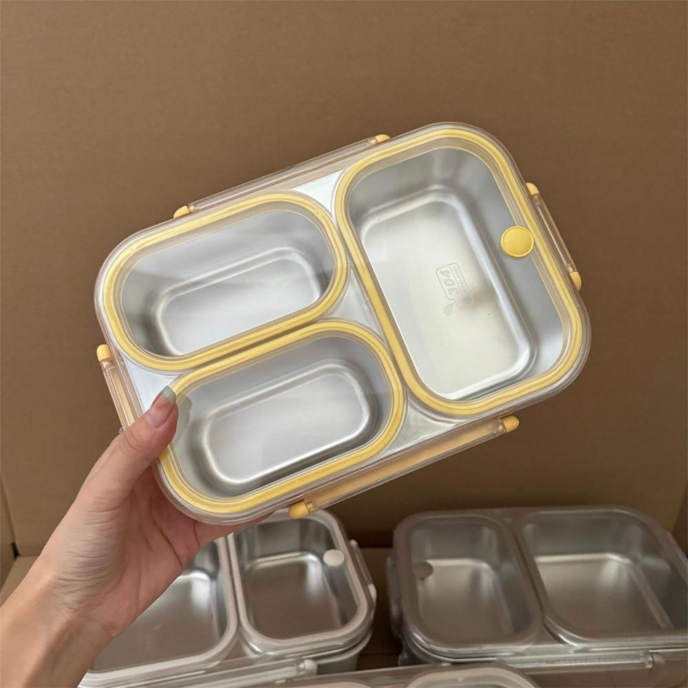 Stainless Steel Lunch Box Divided Food Storage Box Portable Bento Box  Student/Woker