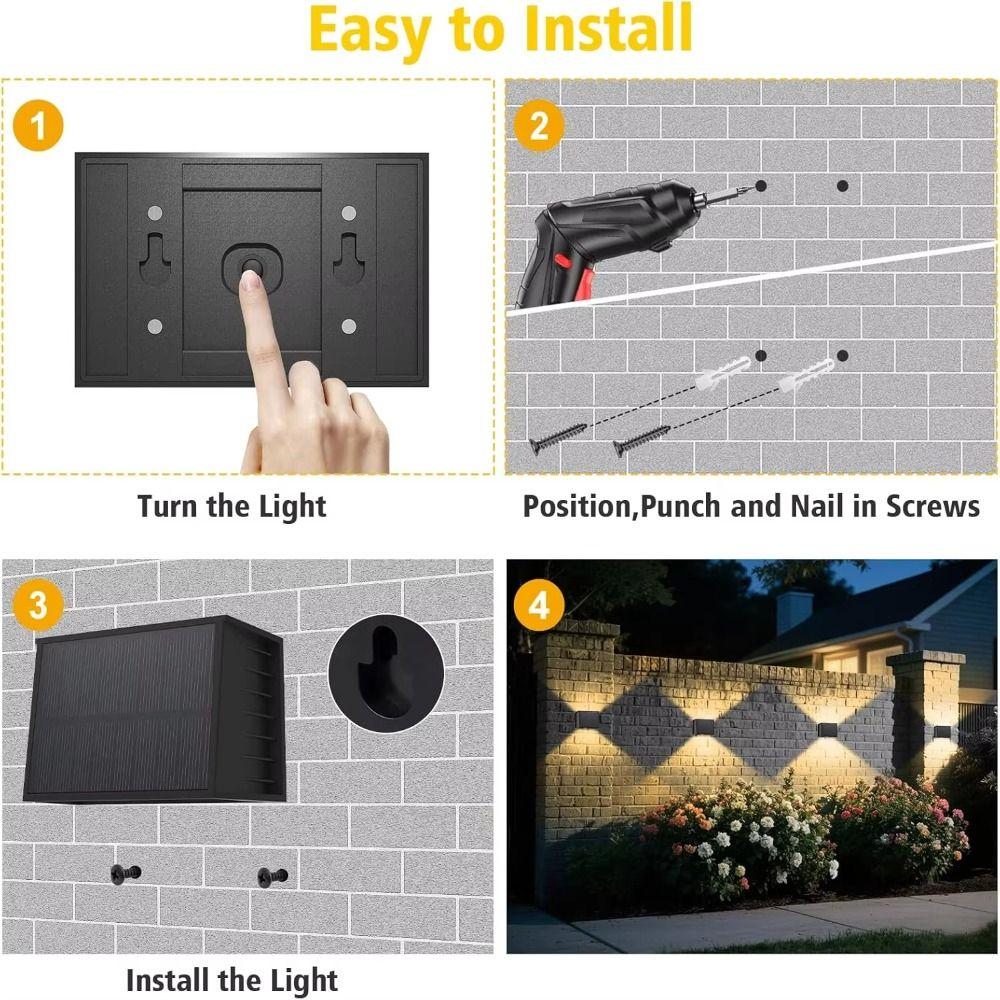 3000K Warm White Solar Wall Light Up Down Lighting Outdoor Wall Light Outdoor Garden