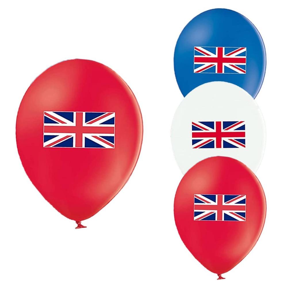 Union Jack Logo Balloons Set Red Blue White Balloons Anniversary Party Favors Supplies Decorations