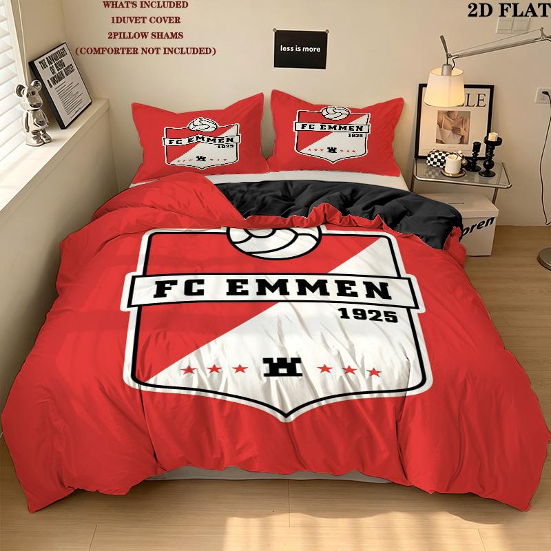 Fc Emmen Bedding Quilt Set Quilt Cover Pillowcase Home Decoration Birthday Gift (1 * duvet cover + 2 * pillowcase, without core)