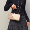 Borsa da sera da donna con strass intarsiati, texture di alta gamma, borsa a tracolla con catena per abito da sera