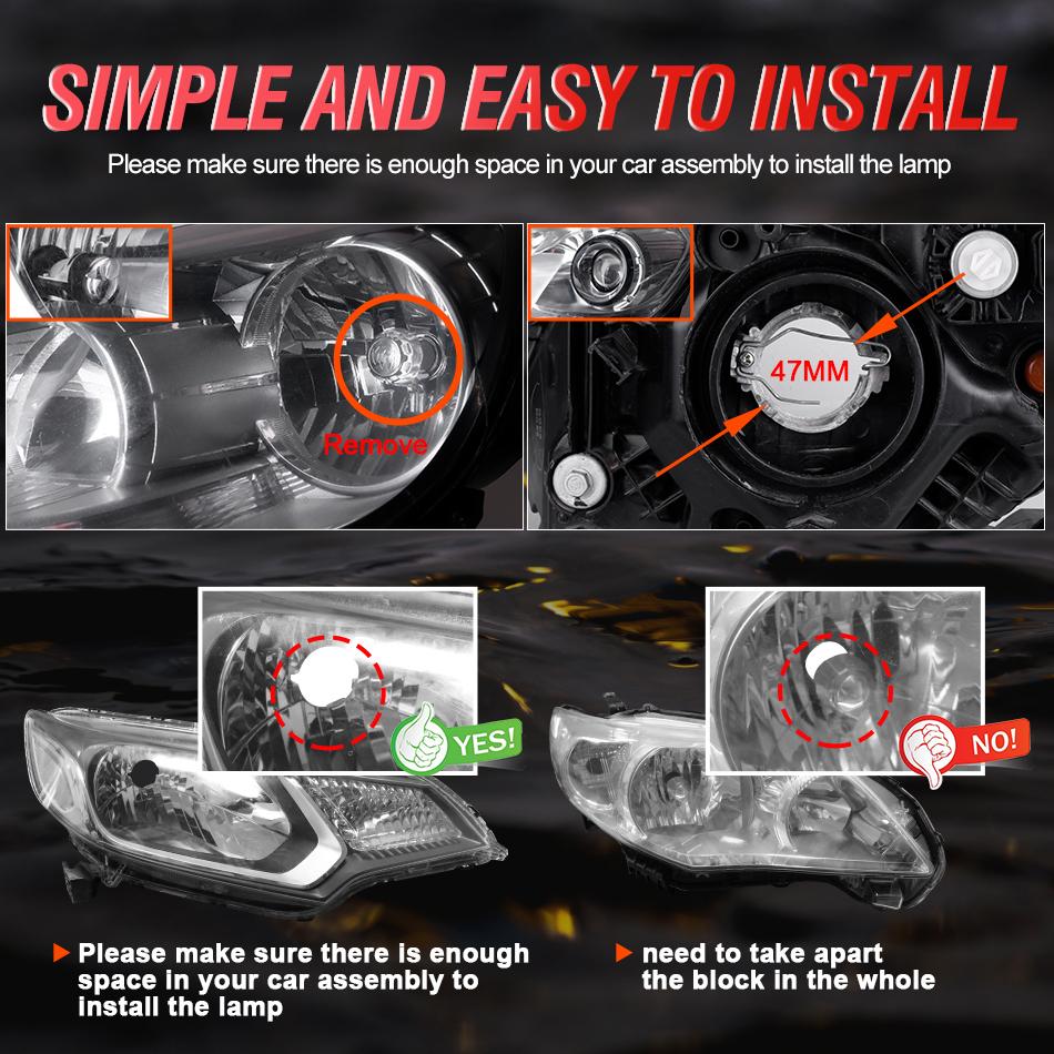 Bullvision 1PC H4 LED Lens Mini Bi Led Projector 800W Headlights CANBUS 9003 HB2 High Low Beam 6000K Motorbike Turbo Lamps