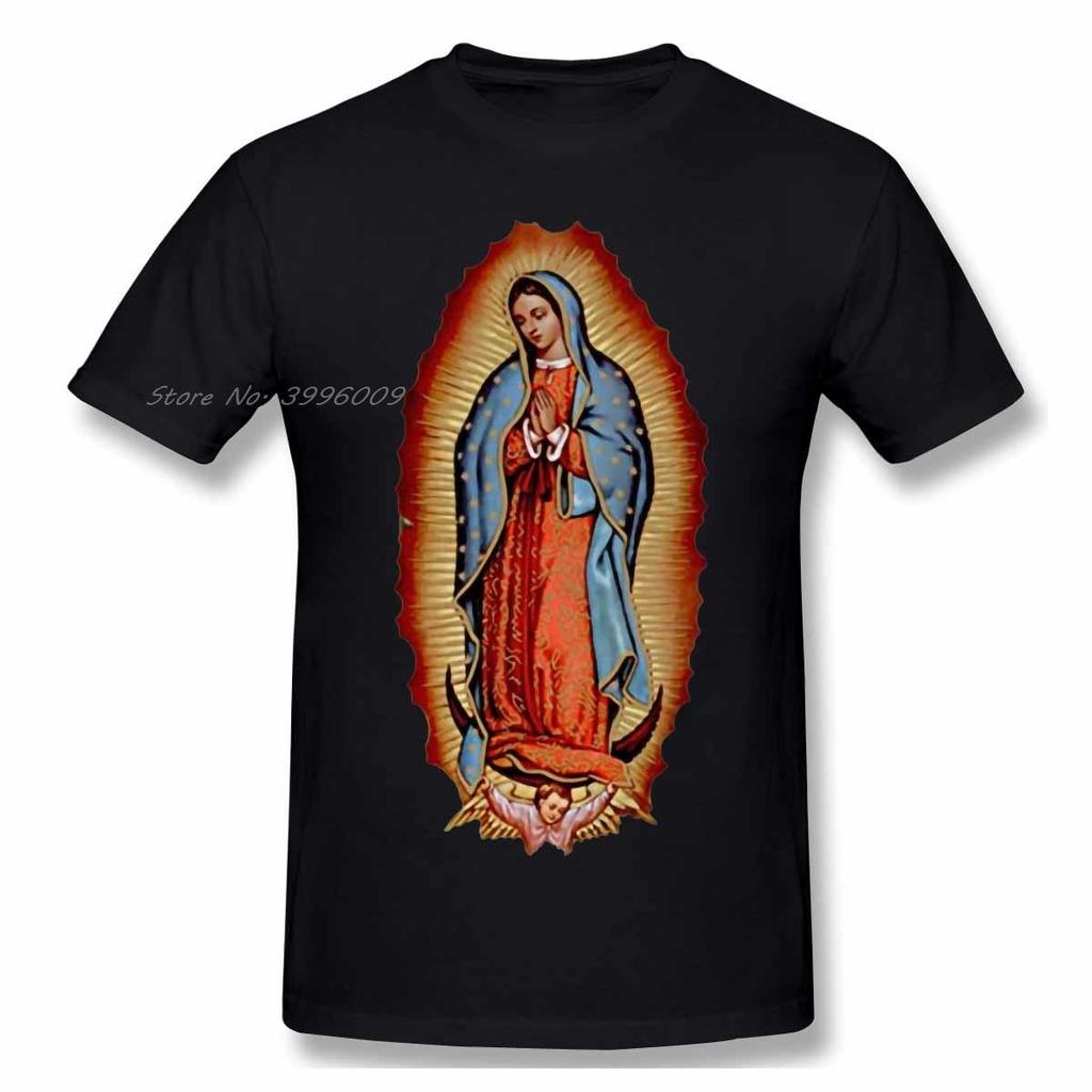 Skala Jungfru Maria Guadeloupe T-shirt Herr/Dam Högkvalitativ Bomull Sommar T-shirt Kort Ärm Grafik T-shirt Topp Gåva