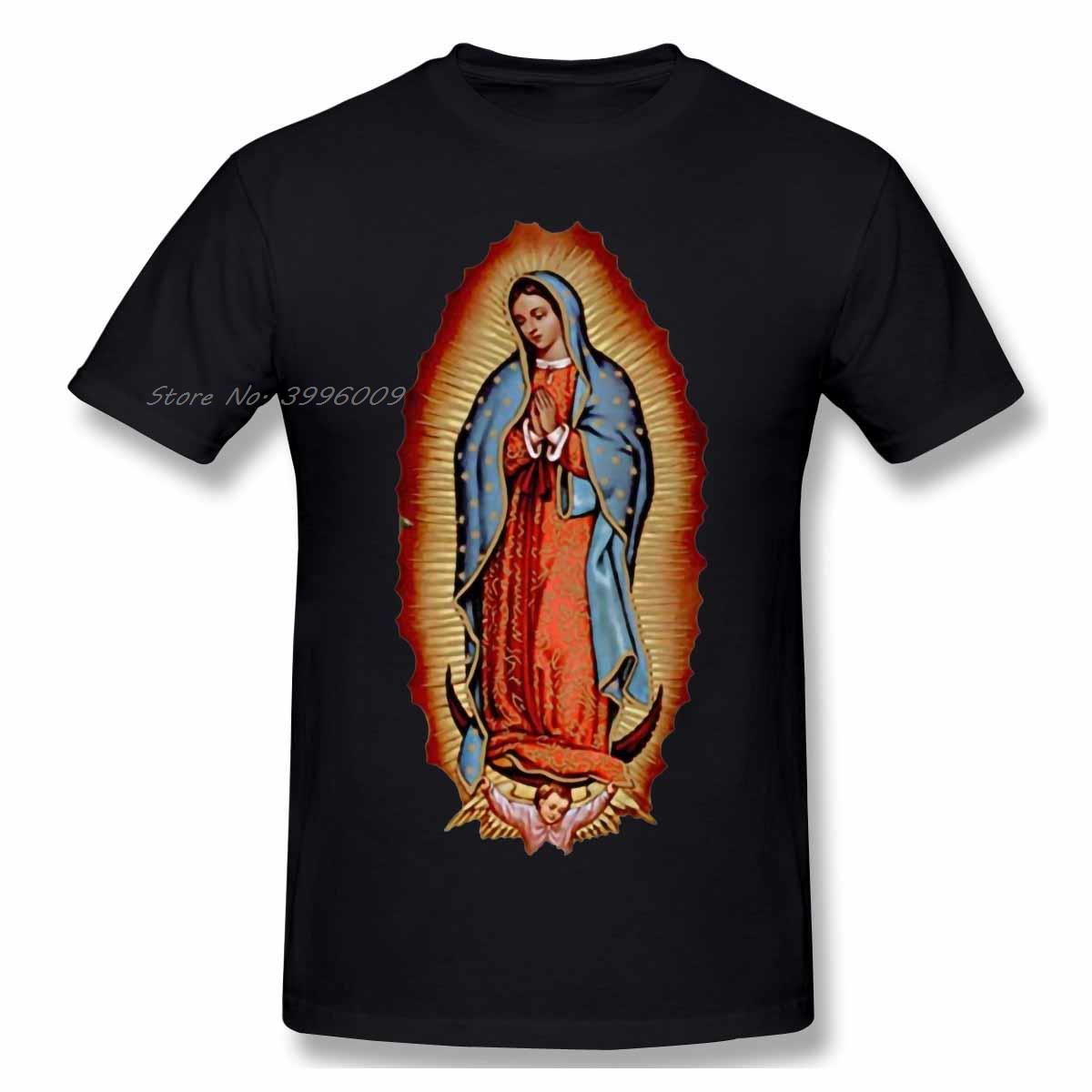 

Scale Virgin Mary Guadeloupe T Shirt Men/WoMen High Quality Cotton Summer T-shirt Short Sleeve Graphics Tshirt Tee Top Gift 4XL