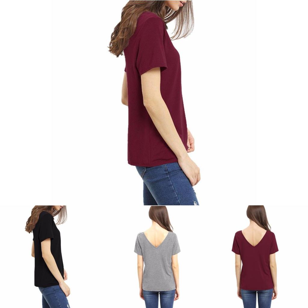 Stylowy Bawełniany T-shirt Damski Plus Size z Dekoltem V, Krótkim Rękawem, Luźnym Krój