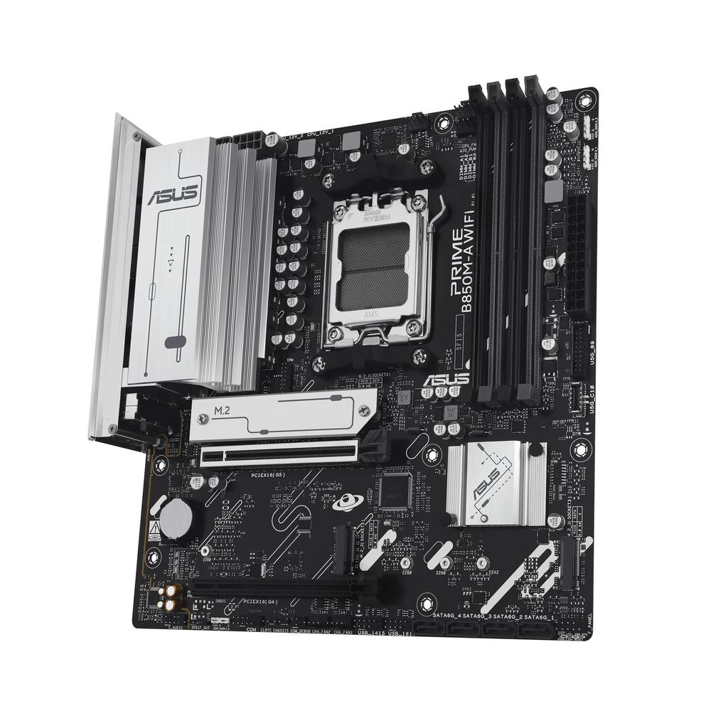 ASUS PRIME Micro ATX Motherboard for AMD Ryzen 9000 Series AM5 B850 and SATA III PCI Express B850M-A WIFI-CSM Processors, Compatible, Chipset, DDR5,
