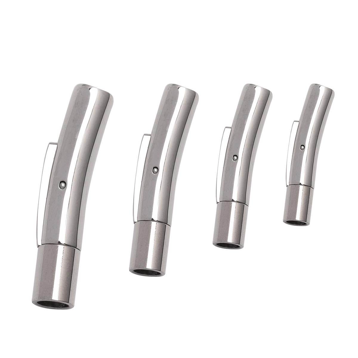 

1pc Stainless Steel Clasps Curved Bayonet Clasp Fastener PushLock Lace Buckle Leather Clasps for Bracelet Jewelry Making hole 3mm