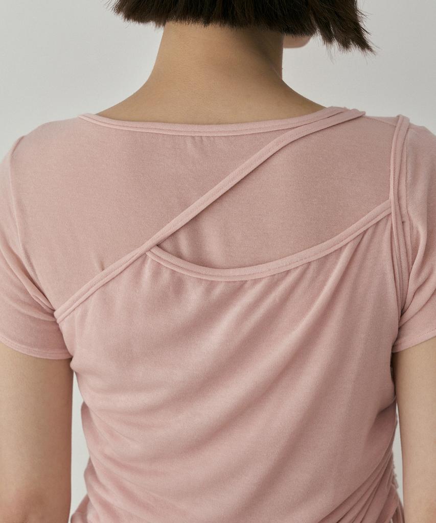 REORG Asp Shirring Sleeveless With T-Shirts Baby Pink