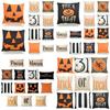 Cozy Cotton Linen Halloween Pumpkin Pillow Cover With Easy To Clean Fabric