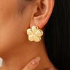 Cold wind glossy flower steel needle earrings simple commuter earrings environmentally friendly earrings