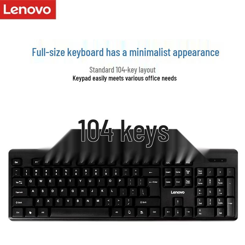 Lenovo MK23Lite Full-Size Wireless Keyboard Mouse Combo