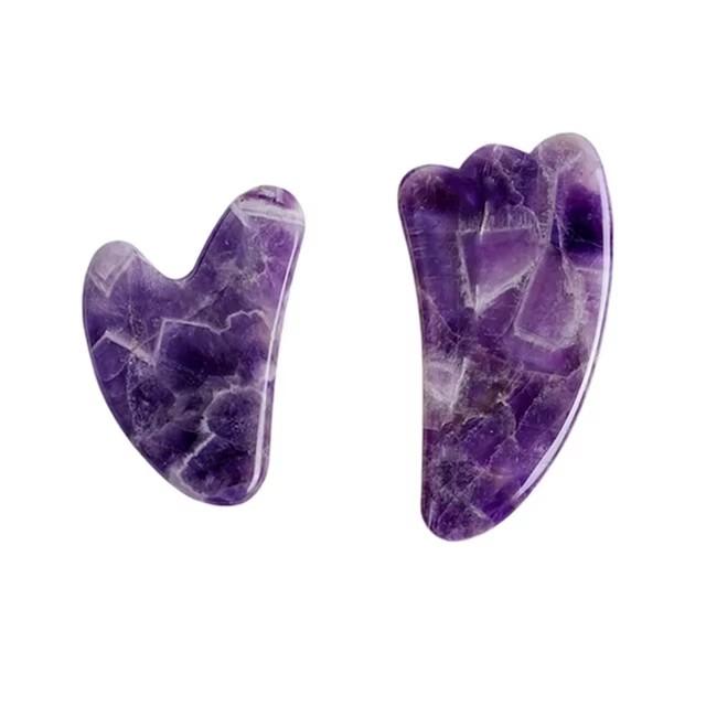 Amethyst Face Jade Massager Jade Roller Gua Sha For Lifting Anti-Wrinkle Acupuncture Beauty Skin Care Gouache Scraper Set