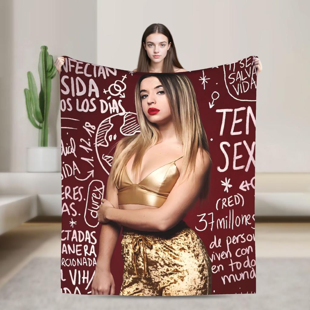 L-Lolas I-Indigos Spanish Singer  Blankets For Living Room Super Warm Custom Quality Bedspread Gift