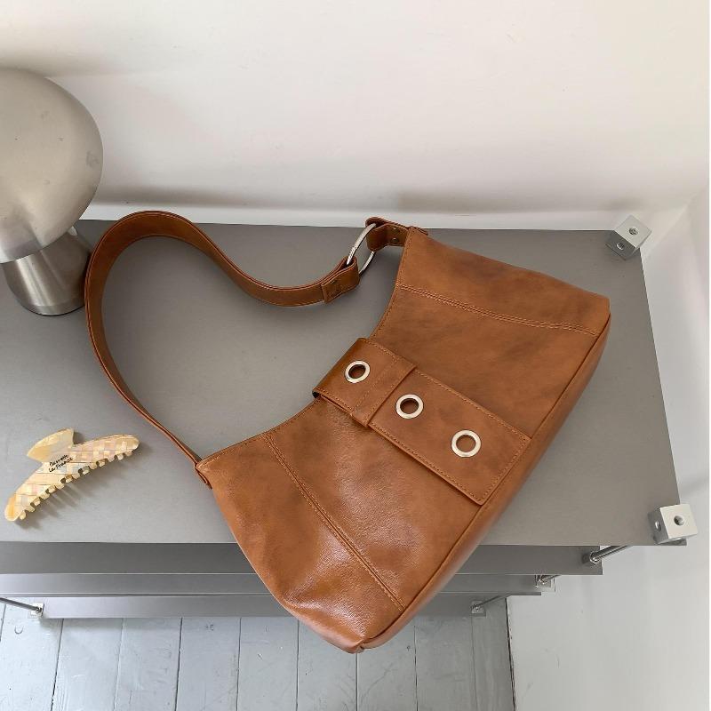 

Niche design underarm bag women s large-capacity handbag new high-end textured soft leather women s shoulder bag коричневый