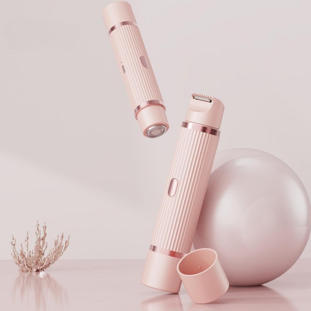 HOMZY Two In One Women's Electric Shaver - Suitable for Eyebrows, Face, Legs, and Armpits, Portable Wet and Dry Hair Remover