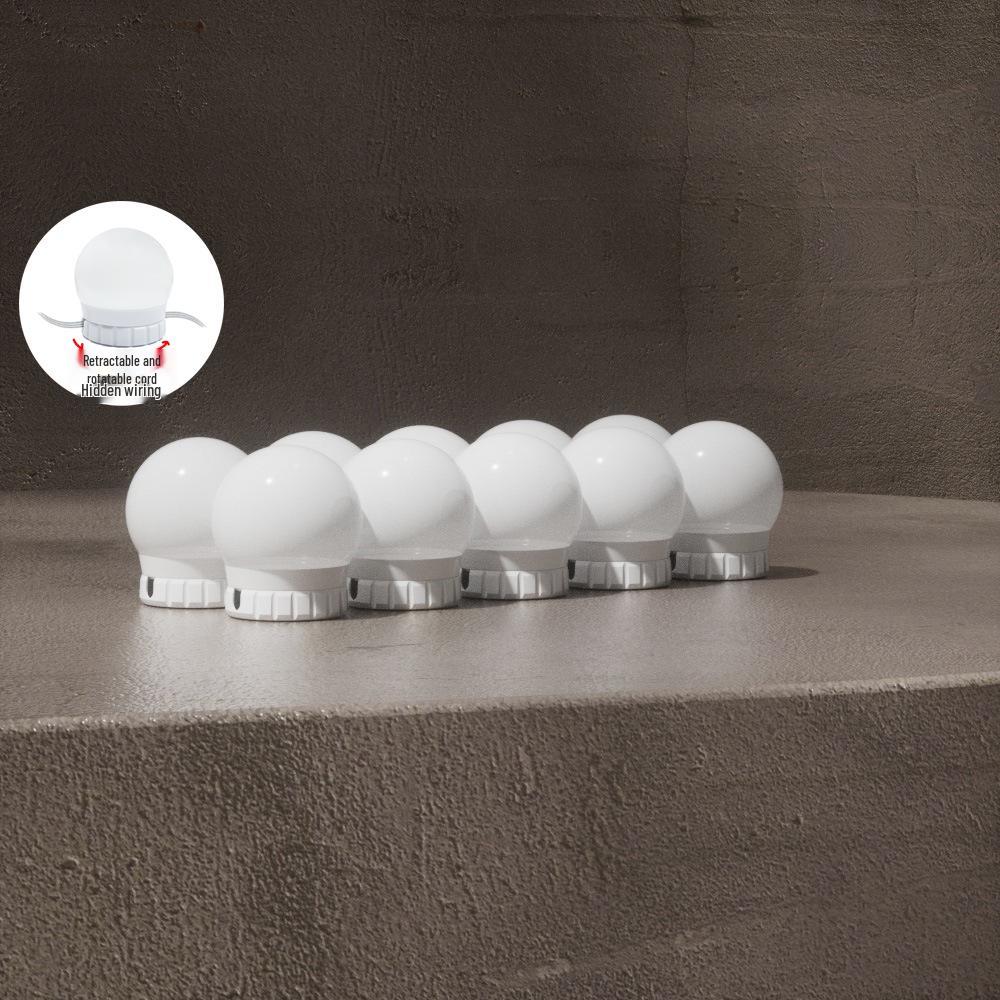 45mm USB Hollywood Makeup Mirror LED Bulb - Three-Color Fill Light, No-Drill Vanity Front Light