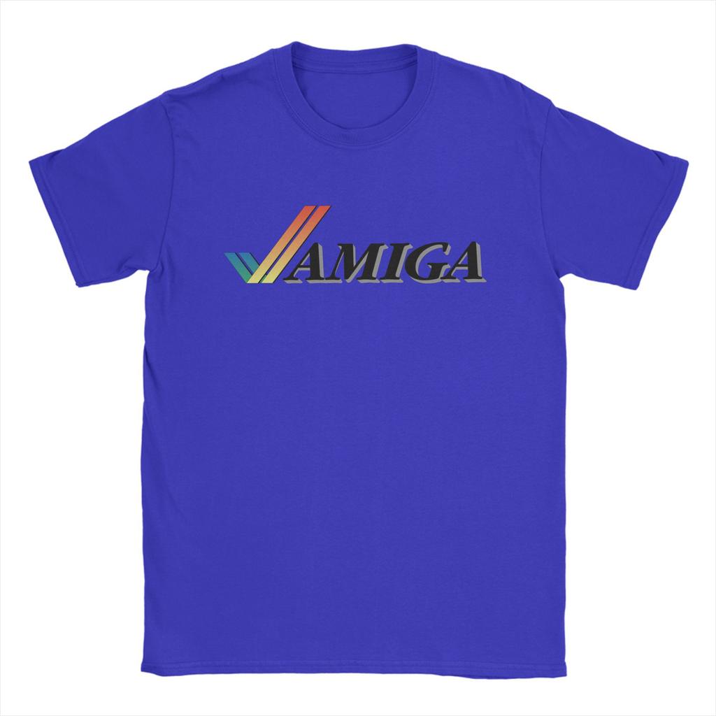 Casual Amiga T Shirt Men's O-neck Short Sleeve Top Tee Commodore 64 C64 Retro Computer Geek Nerd Cotton Summer Top Tee
